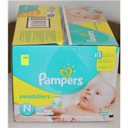 BOX OF 88 PAMPERS SWADDLERS - ON CHOICE: NEWBORN