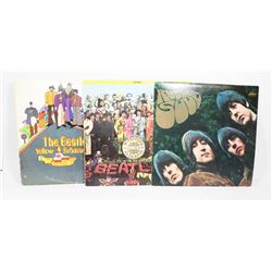 LOT OF 3 BEATLES RECORDS INCLUDING RUBBER SOUL