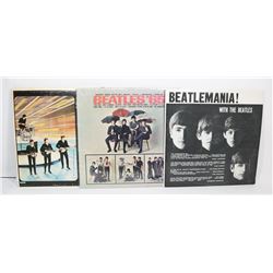 LOT OF 3 BEATLES RECORDS,  BEATLEMANIA, BEATLES 65