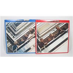LOT OF 2 BEATLES RECORDS, RED 1962-1966, BLUE