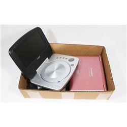 PAIR OF PORTABLE DVD PLAYERS W/ 1 CHARGER BOTH