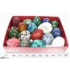 BOX OF 17 CERAMIC EGGS.