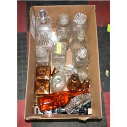 BOX OF ASSORTED CRYSTAL, CUT GLASS, COLLECTIBLE