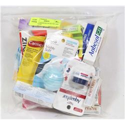 BAG OF ASSORTED LIP BALMS AND OINTMENTS.