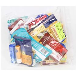 BAG OF ASSORTED LIP BALMS AND OINTMENTS.