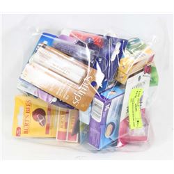 BAG OF ASSORTED LIP BALMS AND OINTMENTS.