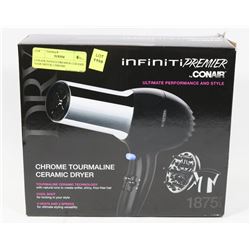 CONAIR INFINITI PREMIER CERAMIC HAIR DRYER, CHROME
