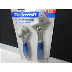 New Mastercraft Adjustable Wrench set / 3 pieces 6-8 & 10" wrenches