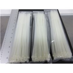 3 New Cable/Zipties 12" /  100 pieces per pack / 300 total