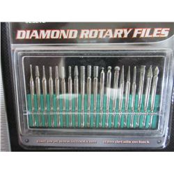 New Diamond Rotary Files / Dremel  1/8 collet  / 20 piece set with case