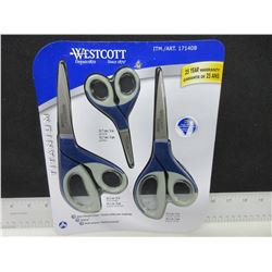 3 New Pairs Westcott Titanium Scissors / 3 times harder than stainless