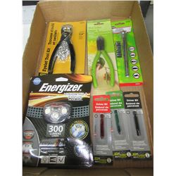 Flat full of New Tools / Energizer Headlight / Tire Gauge / Eyelet kit & More