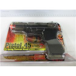 New .45 Caliber Air Soft Pistol / shoots 200fps and has 70bb Magazine
