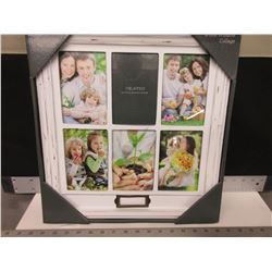 New 6 opening Picture Frame / distressed look shabby chic