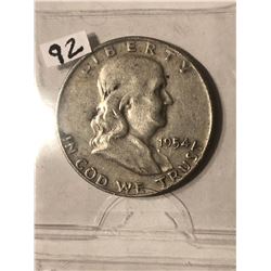 1954 D Silver Franklin Half Dollar Nice Early US Silver Coin