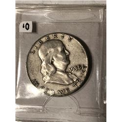 1958 D Franklin Silver Half Dollar Nice Early Silver US Coin