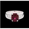 Image 2 : 1.00 ctw Ruby and Diamond Ring - 18KT White Gold