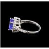 Image 3 : 14KT White Gold 3.10 ctw Tanzanite and Diamond Ring