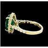 Image 3 : 3.98 ctw Emerald and Diamond Ring - 14KT Yellow Gold