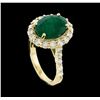 Image 4 : 3.98 ctw Emerald and Diamond Ring - 14KT Yellow Gold