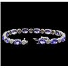 Image 3 : 16.02 ctw Tanzanite and Diamond Bracelet - 14KT White Gold