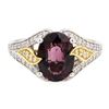 Image 2 : 4.11 ctw Red Spinel And Diamond Ring - 18KT White And Yellow Gold