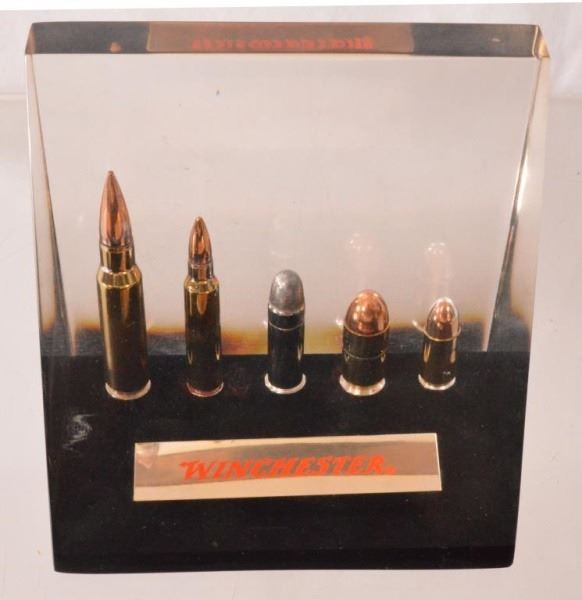 Winchester Advertising Bullet Display In Lucite