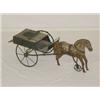 Image 1 : 26" EARLY 20TH CENT. PAINTED PRESSED STEEL HORSE W/ PULL CART TOY