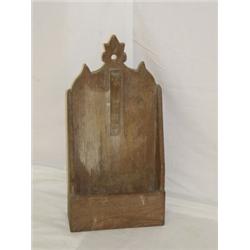 EARLY PRIMITIVE PINE WALLBOX W/ TRACES OF OLD PAINT