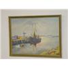 Image 1 : OIL ON ARTIST BOARD HARBOR SCENE SIGNED B.T. CRAM (11 1/2" X 15 1/2")