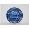 Image 1 : 6 3/4" DARK BLUE HISTORICAL STAFFORDSHIRE PLATE LANDING OF GEN. LAFAYETTE BY CLEWS