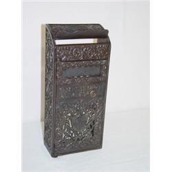 11" CAST IRON UNITED STATES MAIL BOX BY HENRY G. HART MFG. CO. DETROIT MI