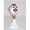 Image 1 : 10" SANDWICH CRANBERRY CUT OVERLAY LAMP W/ MILKGLASS BASE