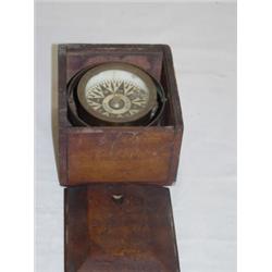 SM. 19TH CENT. COMPASS - S. THAXTER & SON BOSTON MA W/ WOODEN CASE