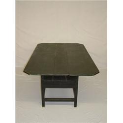 LG. LATE 19TH CENT. PAINTED PINE HUTCH TABLE W/ RECTANGULAR TOP