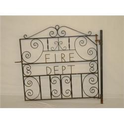 WROUGHT IRON GATE "FIRE DEPT."