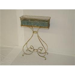 PAINTED VICTORIAN WIRE PLANT STAND
