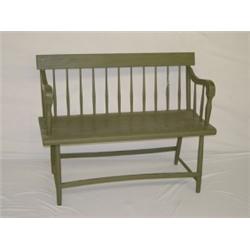 45" PAINTED DEACONS BENCH SIGNED J.C. HUBBARD