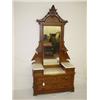 Image 1 : VICTORIAN WALNUT MARBLE TOP DROP CENTER CHEST W/ MIRROR