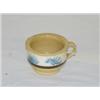 Image 1 : 3 1/2" BANDED YELLOW WARE CHILDS CHAMBER POT W/ BLUE SEAWEED DECORATION