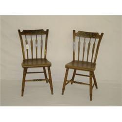 PR. PENNSYLVANIA PAINTED & STENCILED ARROW BACK WINDSORS