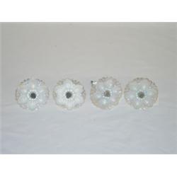 2 PR. 3" SANDWICH OPALESCENT GLASS TIE BACKS