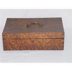 19TH CENT. DOVETAILED BIRDSEYE MAPLE FLAT TOP DOCUMENT BOX
