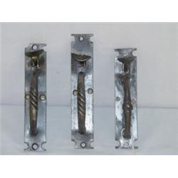 LOT (3) EARLY IRON DOOR LATCHES