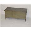 Image 1 : 19TH CENT. 6 BOARD PAINTED BLANKET BOX W/ SHAPED CUT-OUT ENDS