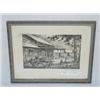 Image 1 : ENGRAVING OF LOG CABINS BY HANS KLEIBER (1887-1967), FRAMED (8" X 10")