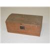Image 1 : EARLY NEW ENGLAND DOVETAILED PAINT DECORATED FLAT TOP BOX - SALMON W/ BLACK SPONGE DECORATION