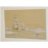 Image 1 : WATERCOLOR TITLED AMERICAN WHALING SHIPS IN THE ARCTIC SIGNED FREDERICK TORDOFF (10 3/4" X 16 3/4")