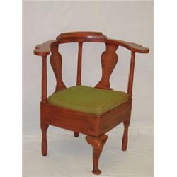 NEW ENGLAND QUEEN ANNE CORNER CHAIR W/ DUCK FOOT (PAINTED)