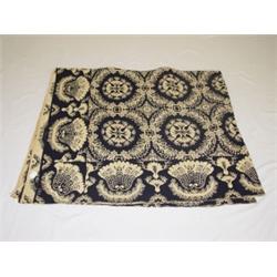 19TH CENT. BLUE & WHITE HOMESPUN COVERLET (W/ PROVENANCE)